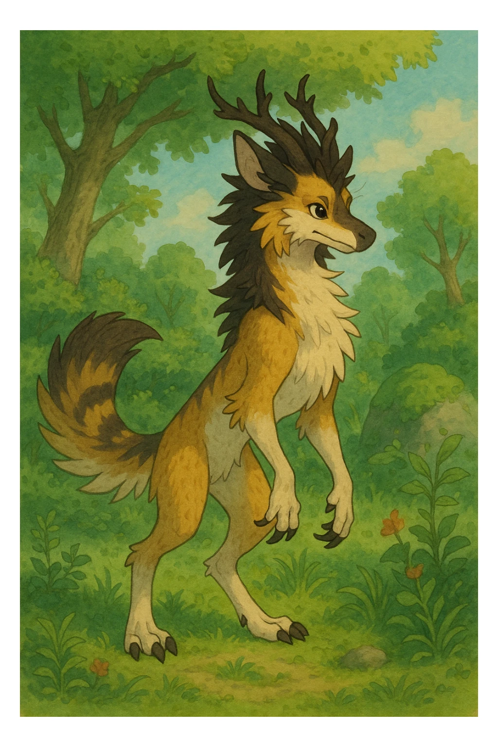 "Vernid" in full body (an open fantasy creature species by LiLaiRa) sticker