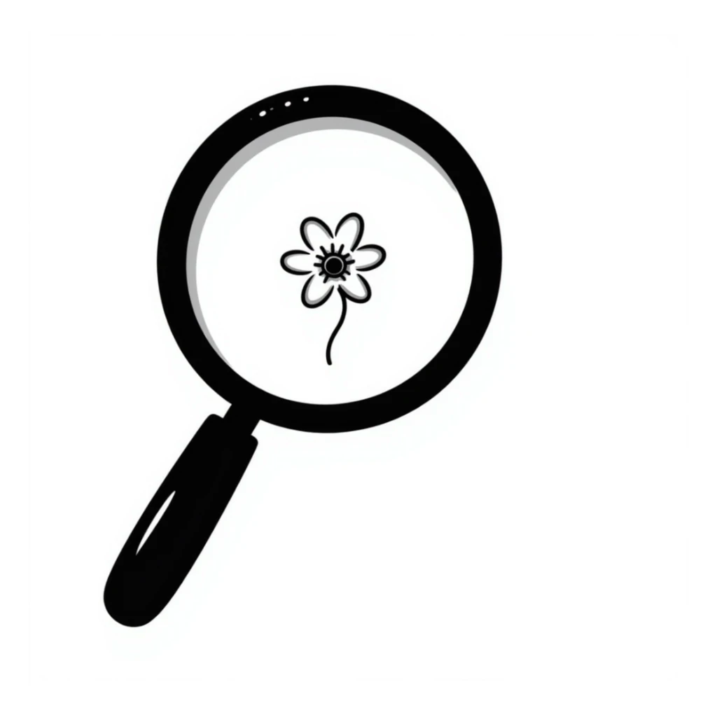 magnifying glass hand drawn sticker