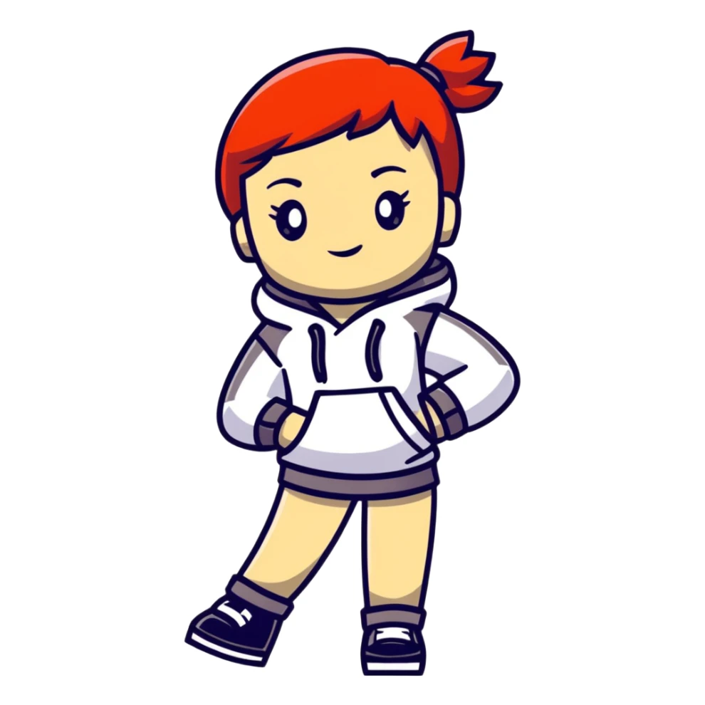 Roblox girl with fashionable outfit and attitude pose sticker