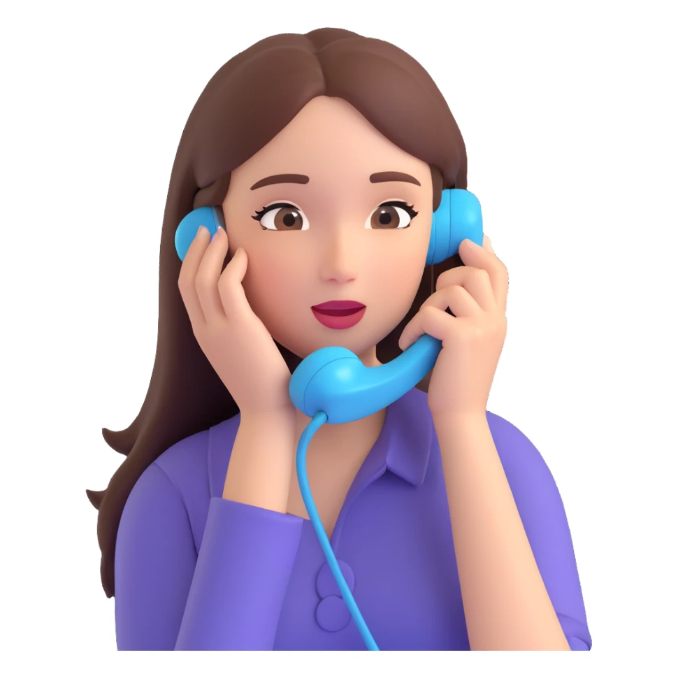 girl talking on phone bedroom background, close up pose sticker