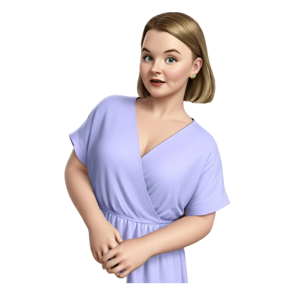 realistic girl in dress sticker