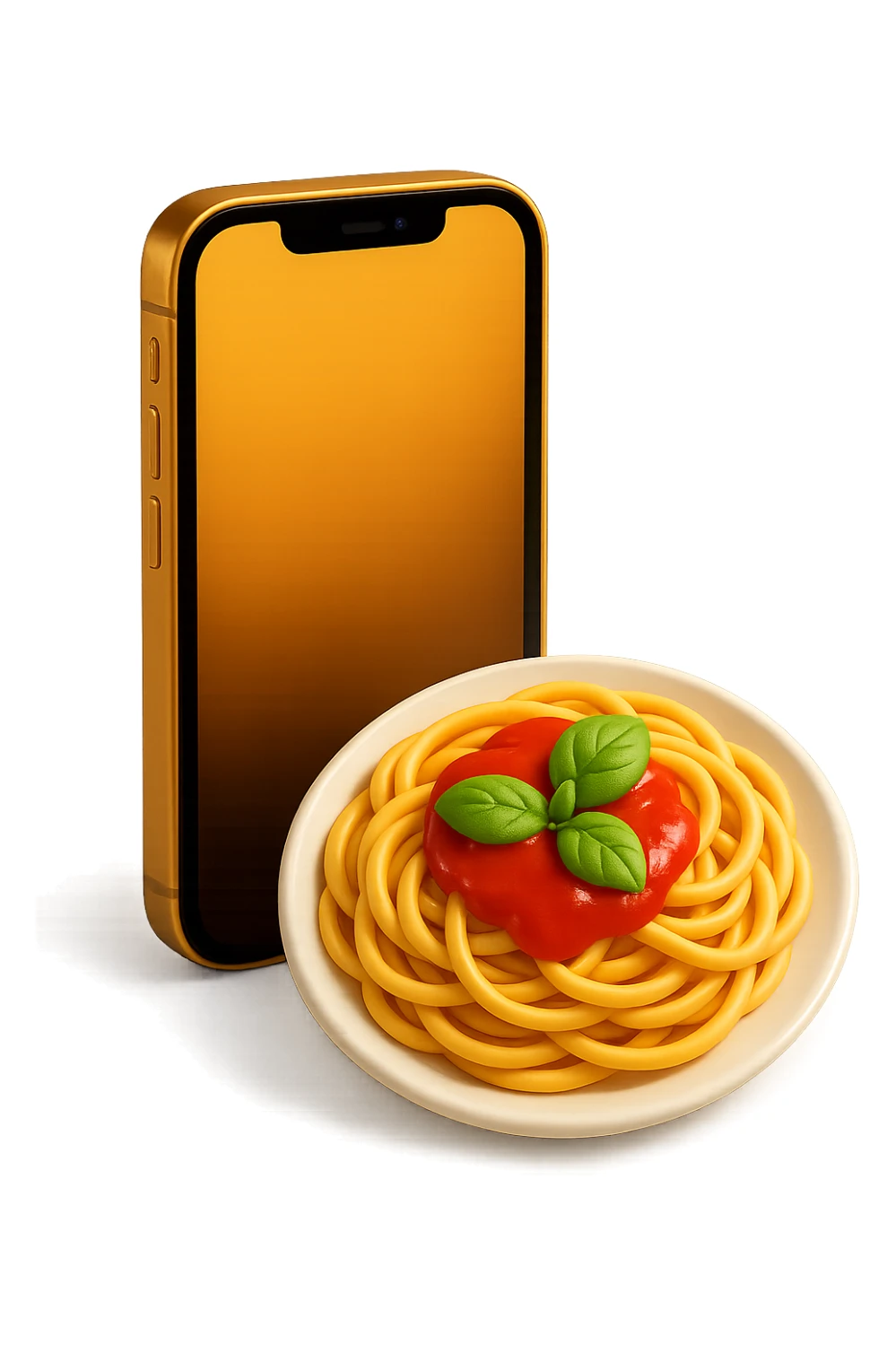 emoji 3d stile iphone che rappresenta un PIATTO DI PASTA 3d sticker