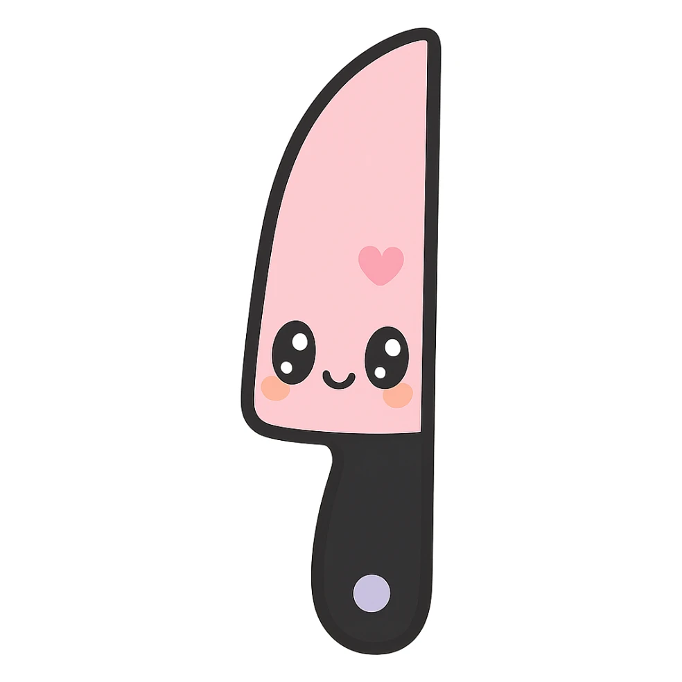 gothic knife, black and pink, kawaii style sticker