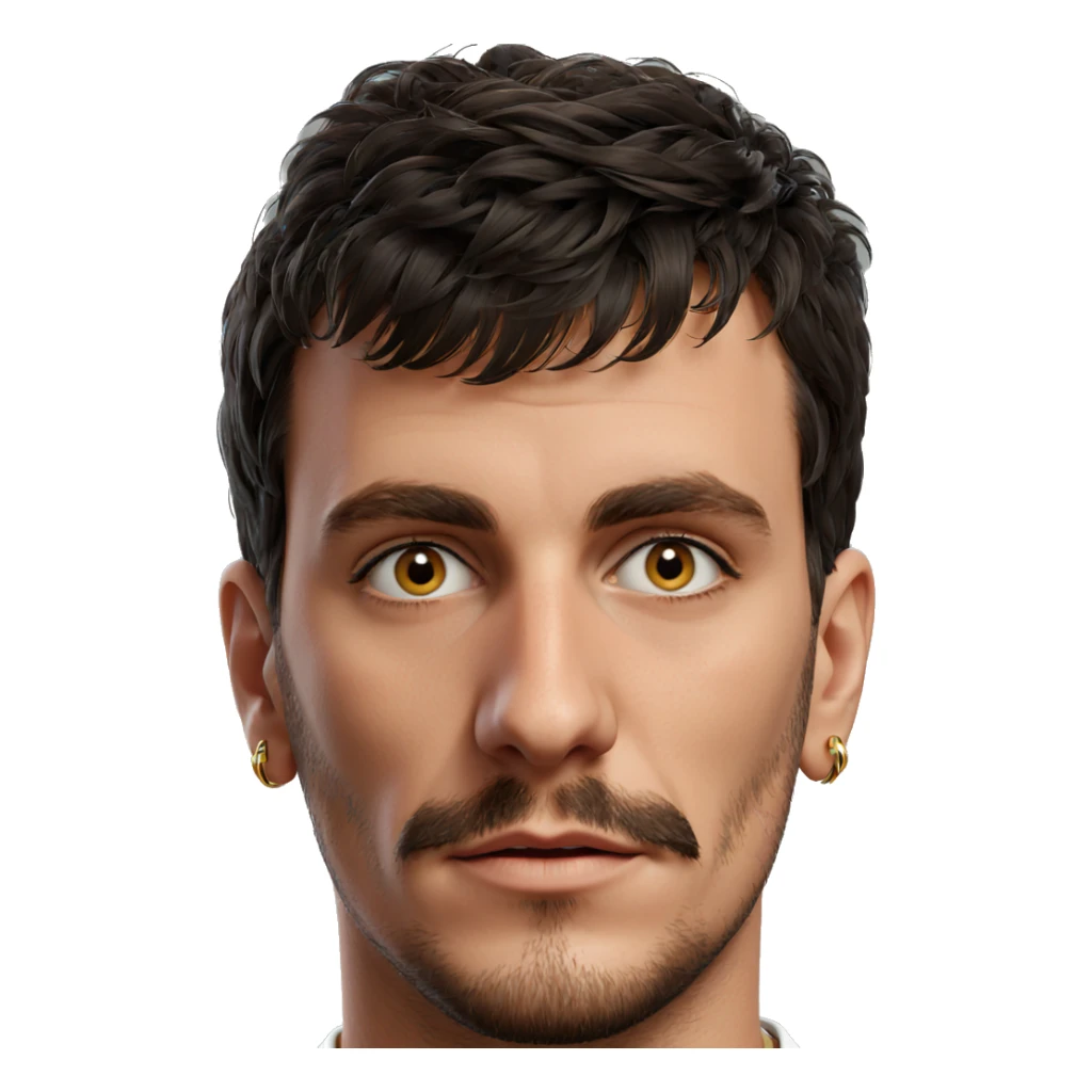 male portrait with earrings sticker