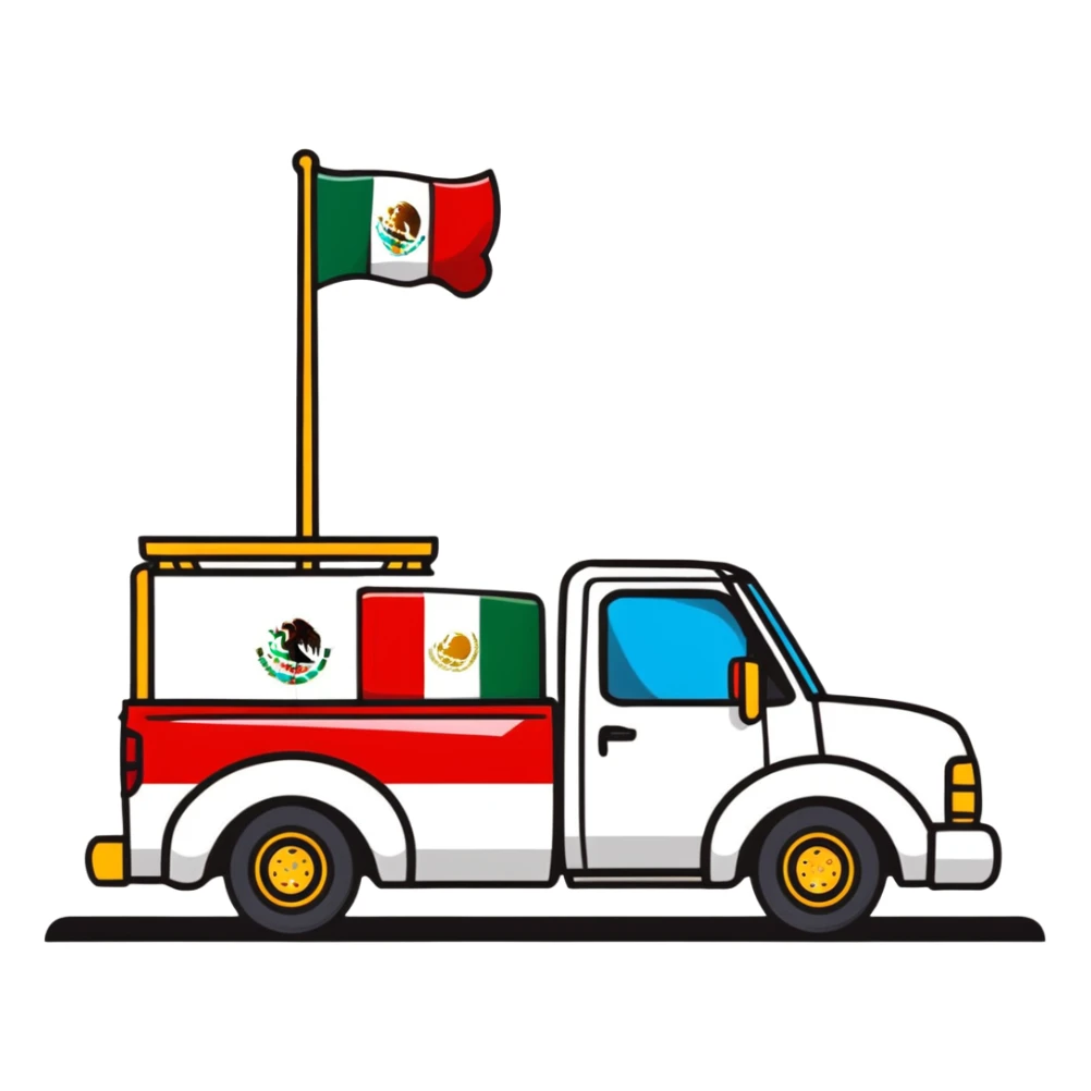 A lowered truck that has a Mexican rap sticker