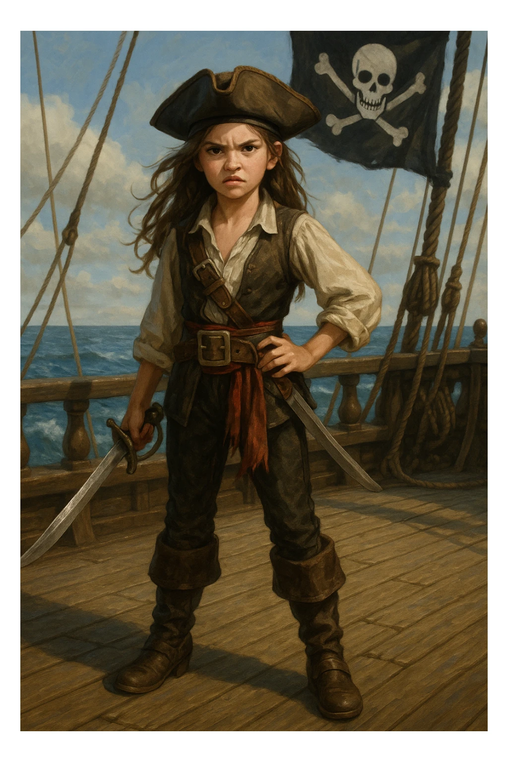 Une pirate  ( fille ) ados de 16 ans qui adore combattre en épée sticker