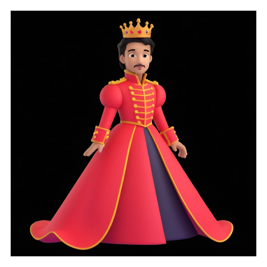 prince in red dress, royal background sticker