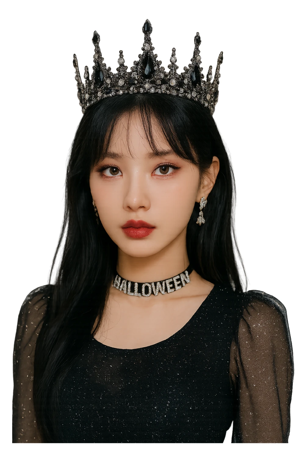 halloween kpop idol crown, sparkly and trendy, remove background sticker