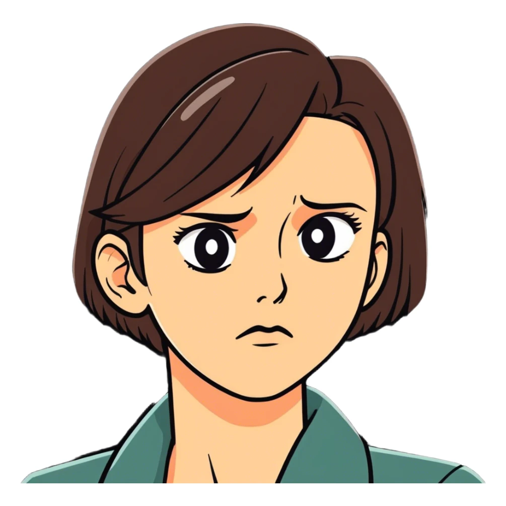 A brunette woman really disgusted at her bf close up sticker