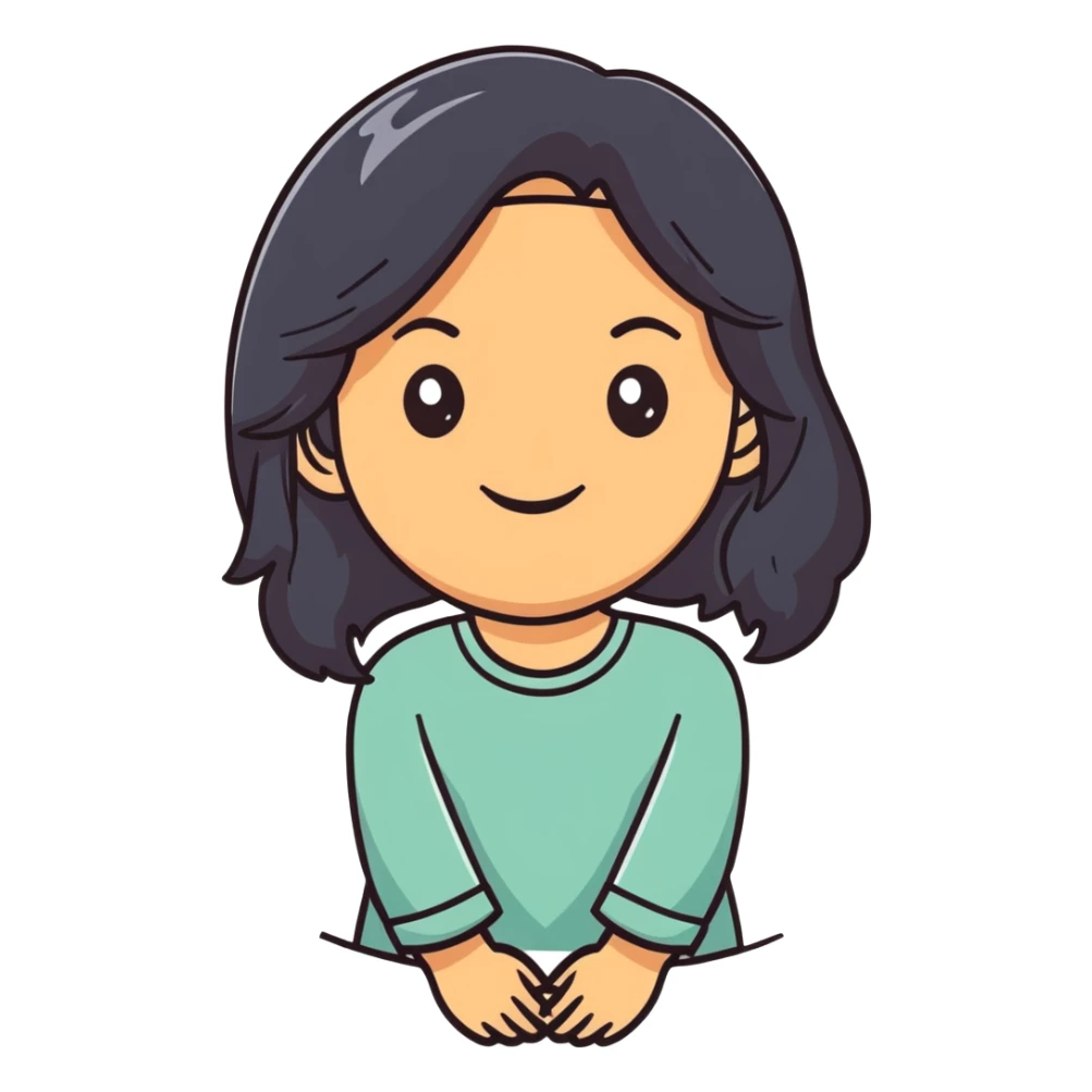 pretty girl with black hair and brown eyes  sticker