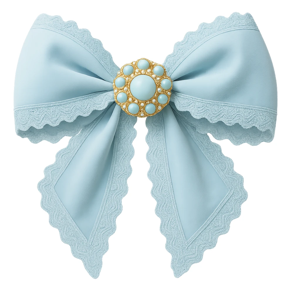 Make the gothic bow and accessories pastel blue, keep lace and velvet details, photorealistic style, keep background transparent. sticker