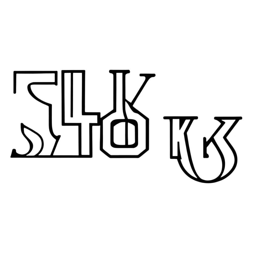 letters BLK in black western font with silver outline sticker