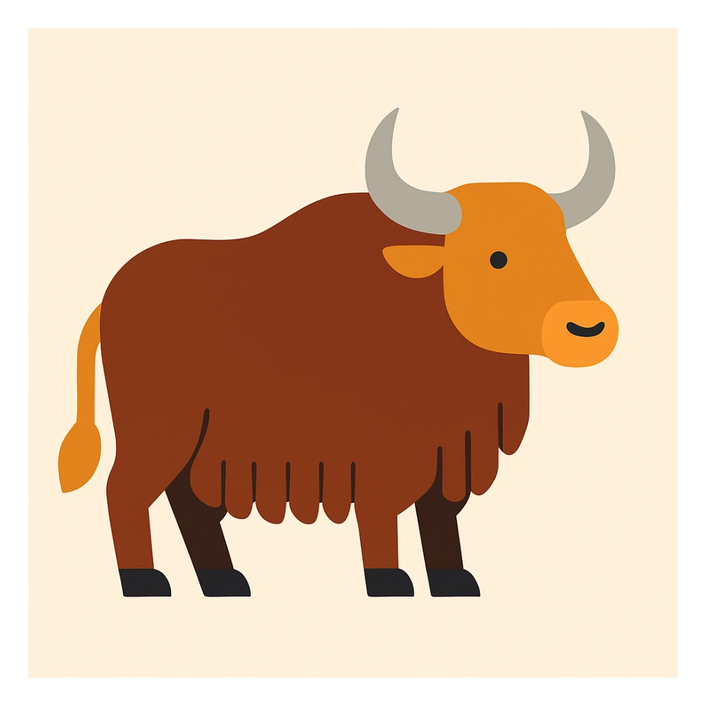 Flat design style yak sticker