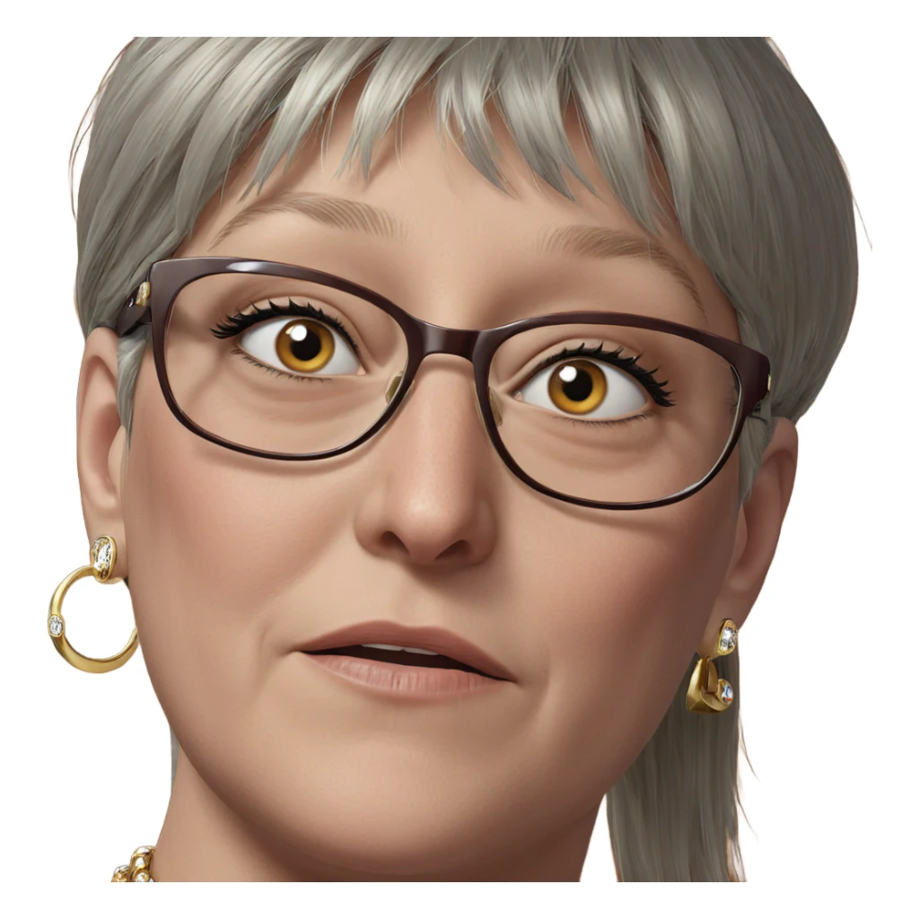 realistic portrait of girl with jewelry sticker