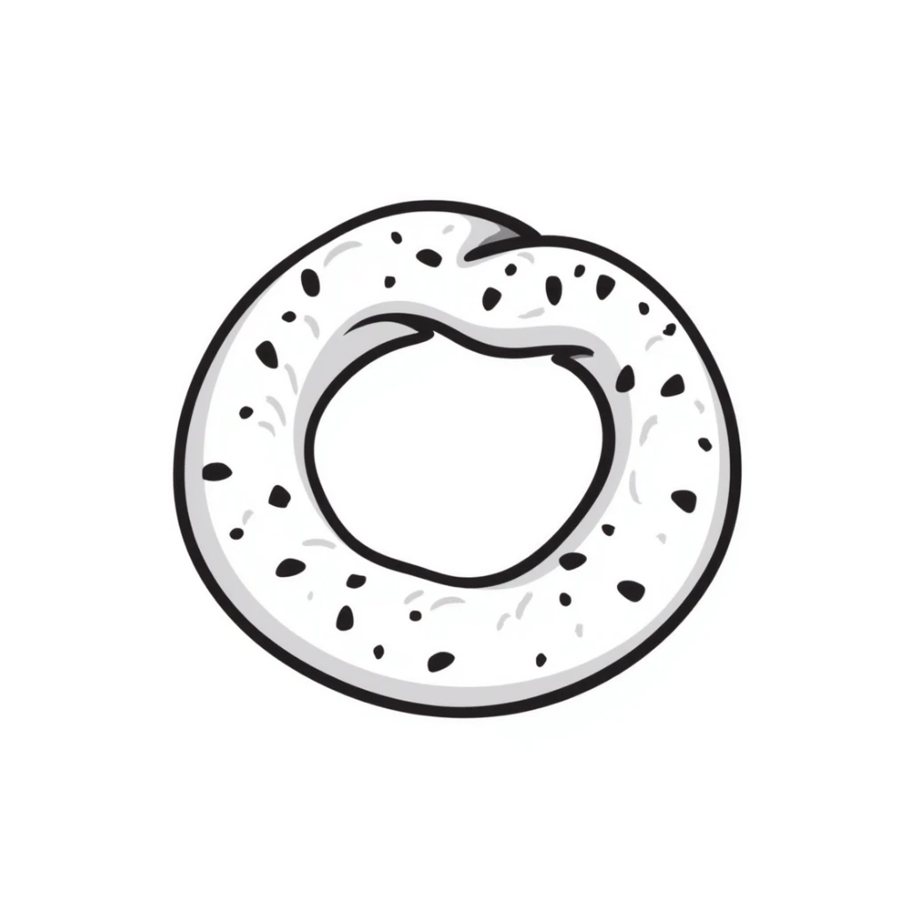 a simit, the Turkish sesame bagel, hand drawn doodle style sticker