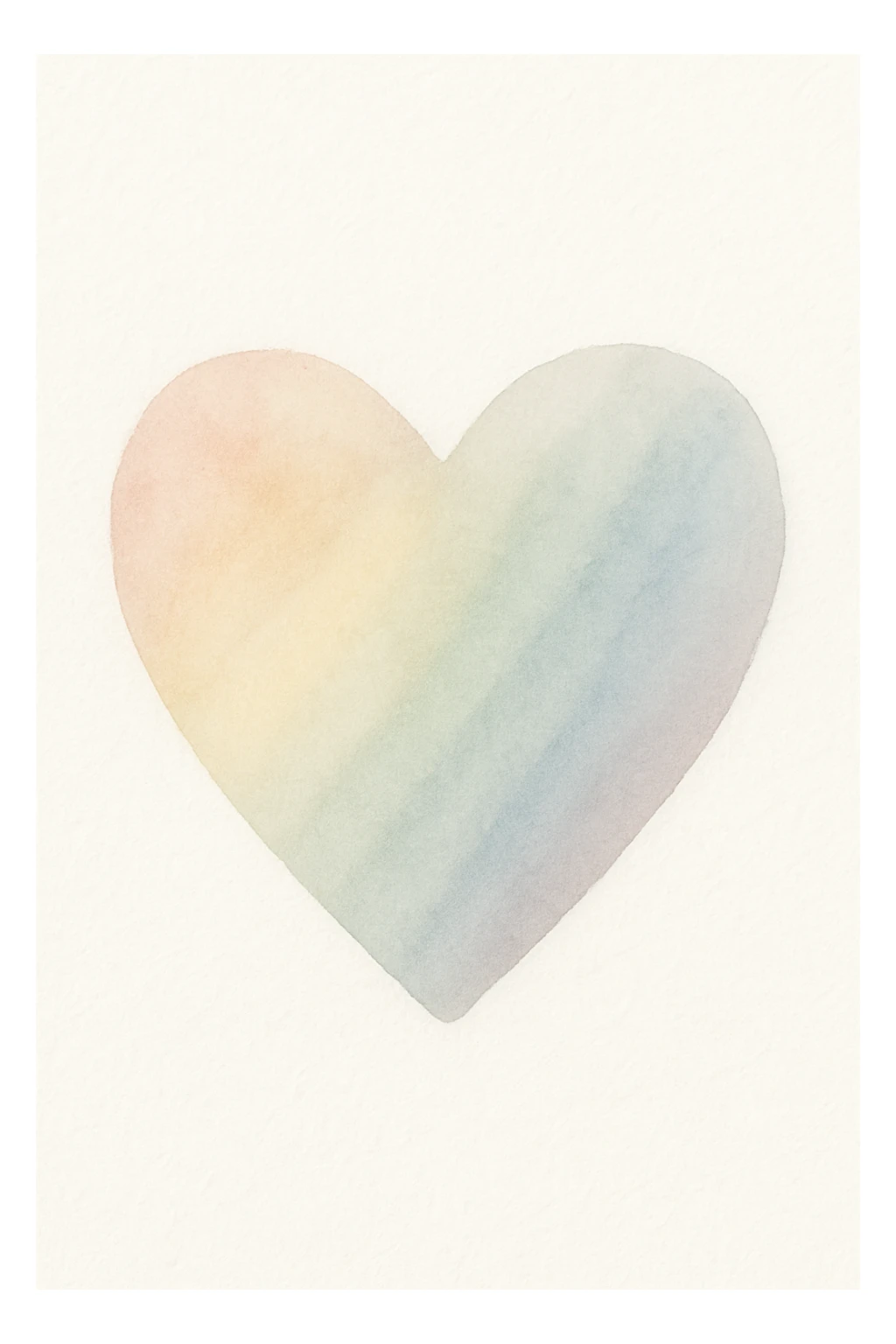 pride heart, soft blended rainbow hues sticker