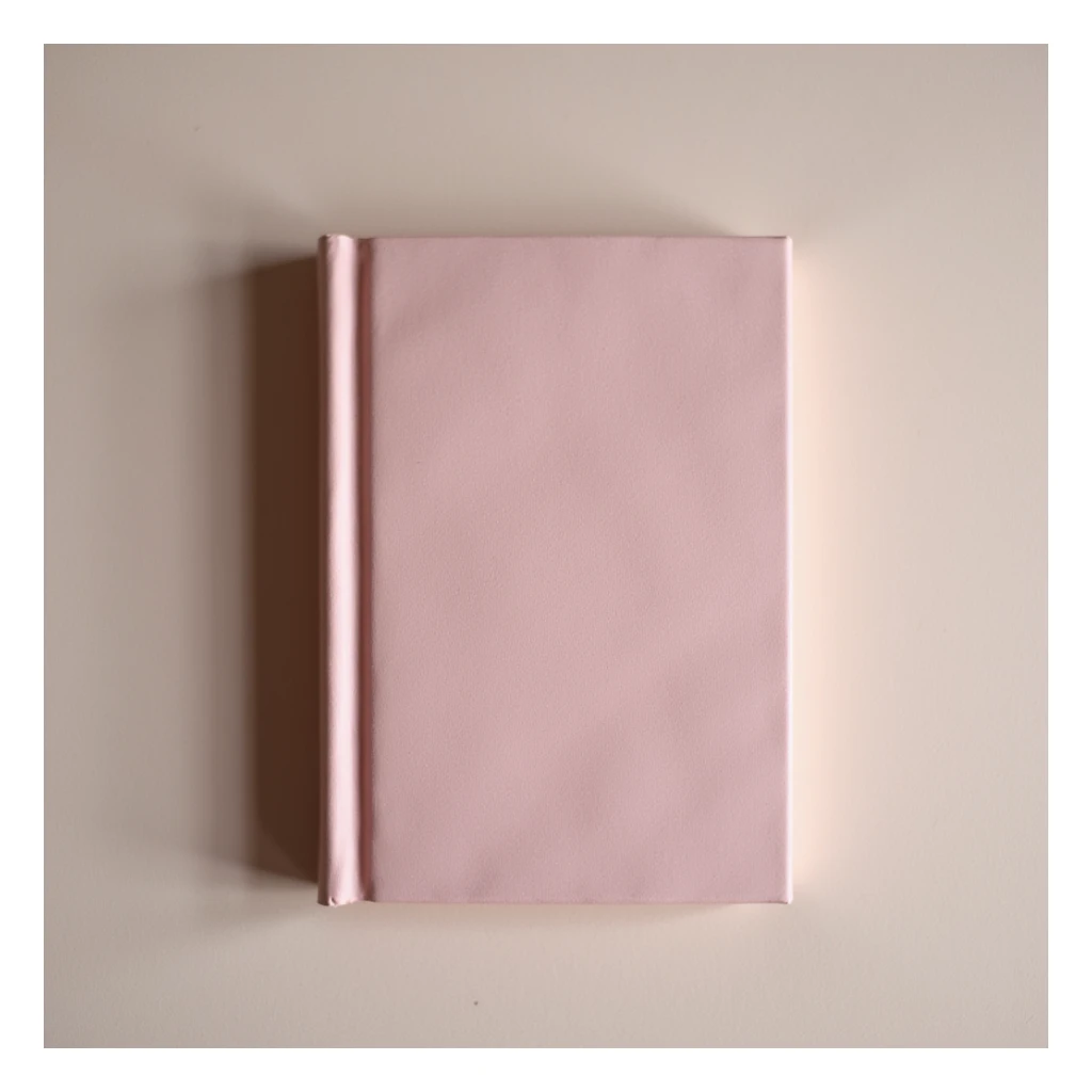 diary, realistic texture, gentle lighting, pink cover sticker