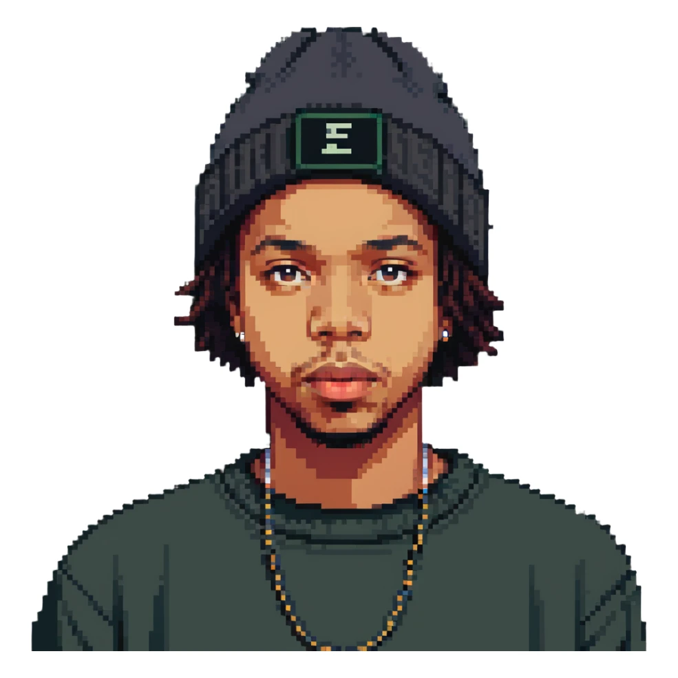 Earl Sweatshirt rapper with beanie and casual style sticker