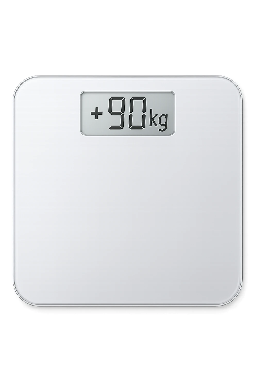 Bilancia pesa persone con scritto +90kg sticker