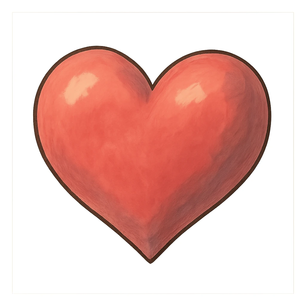 ghibli style heart with soft shading and whimsical feel sticker