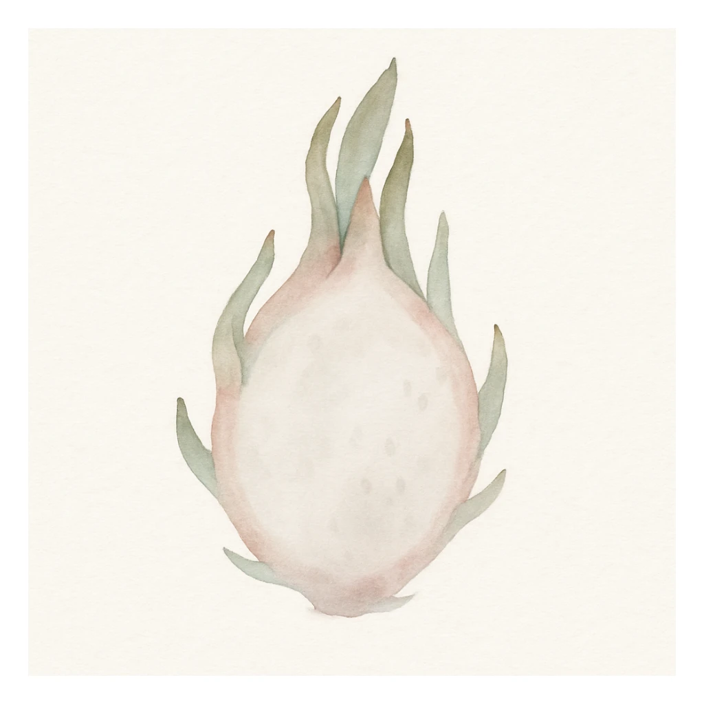 dragon fruit, realistic watercolor style, soft edges, natural colors sticker