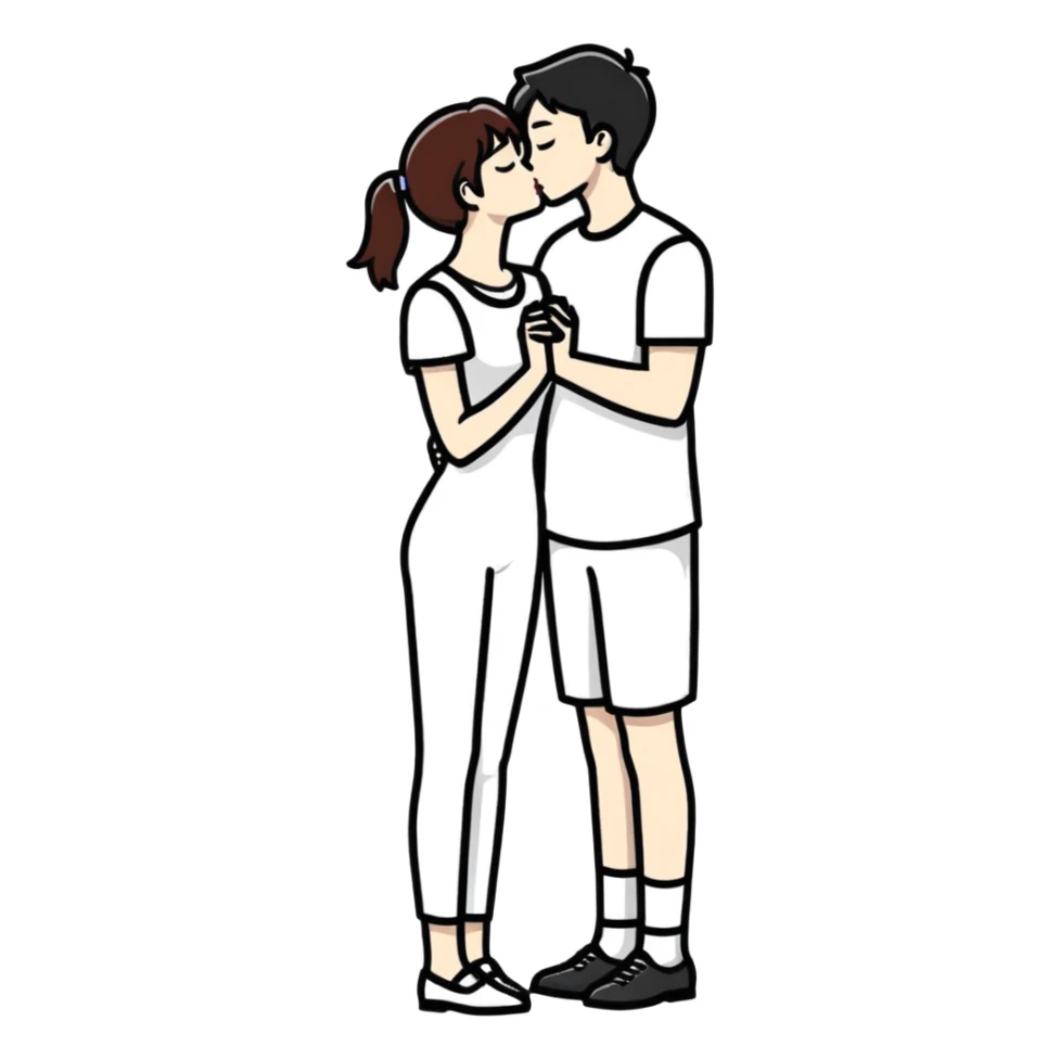 couple kissing on the lips sticker