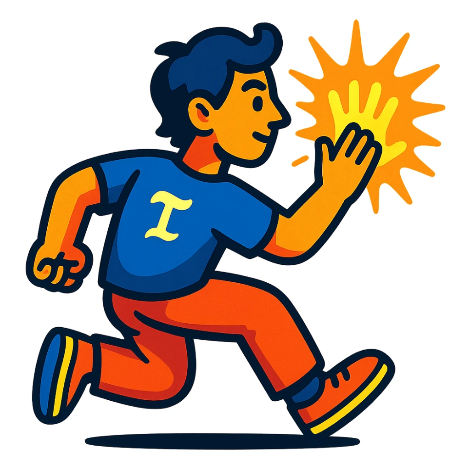 a person leaving a glowing handprint representing teesür sticker