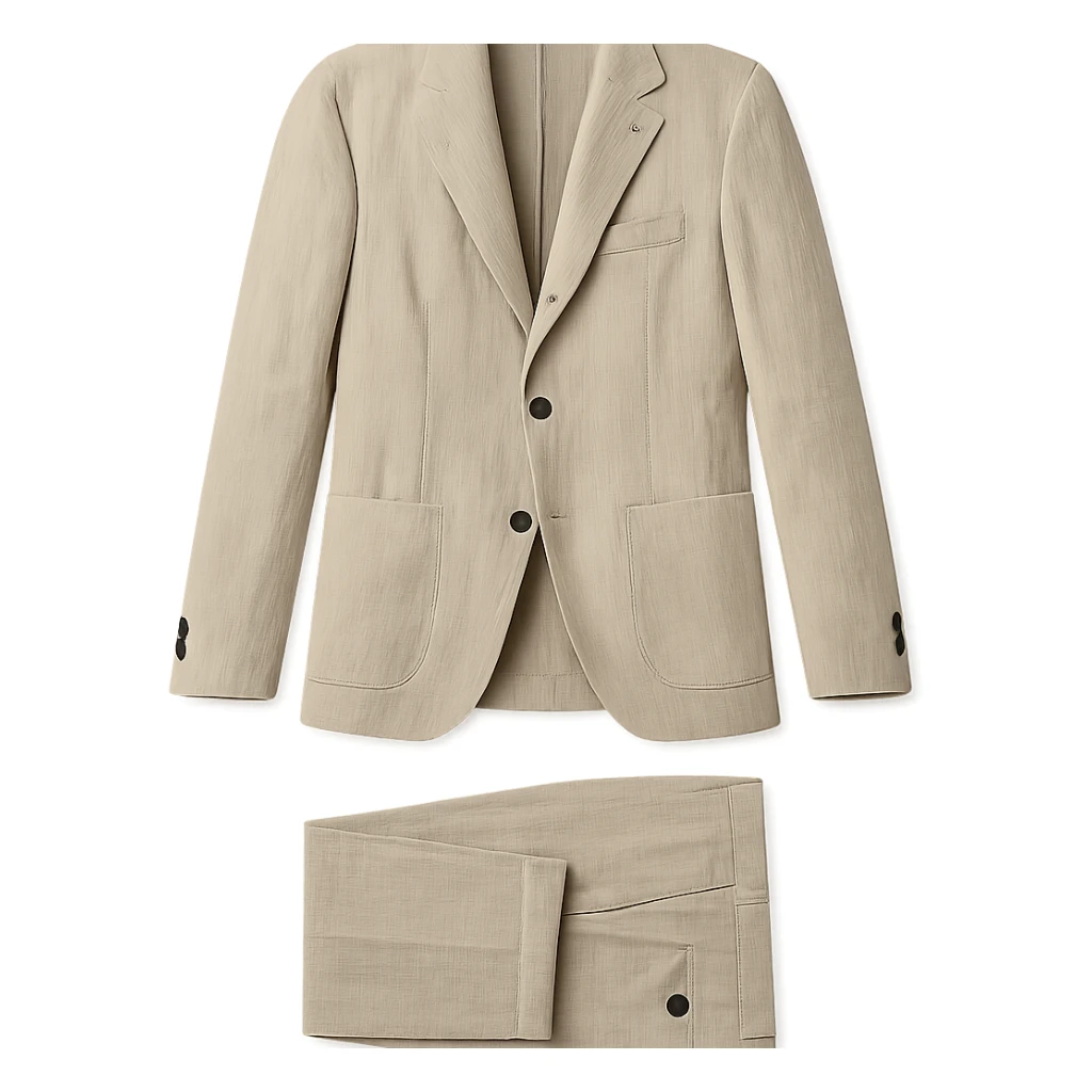 classic European linen suit, just the clothes, no person, white background sticker