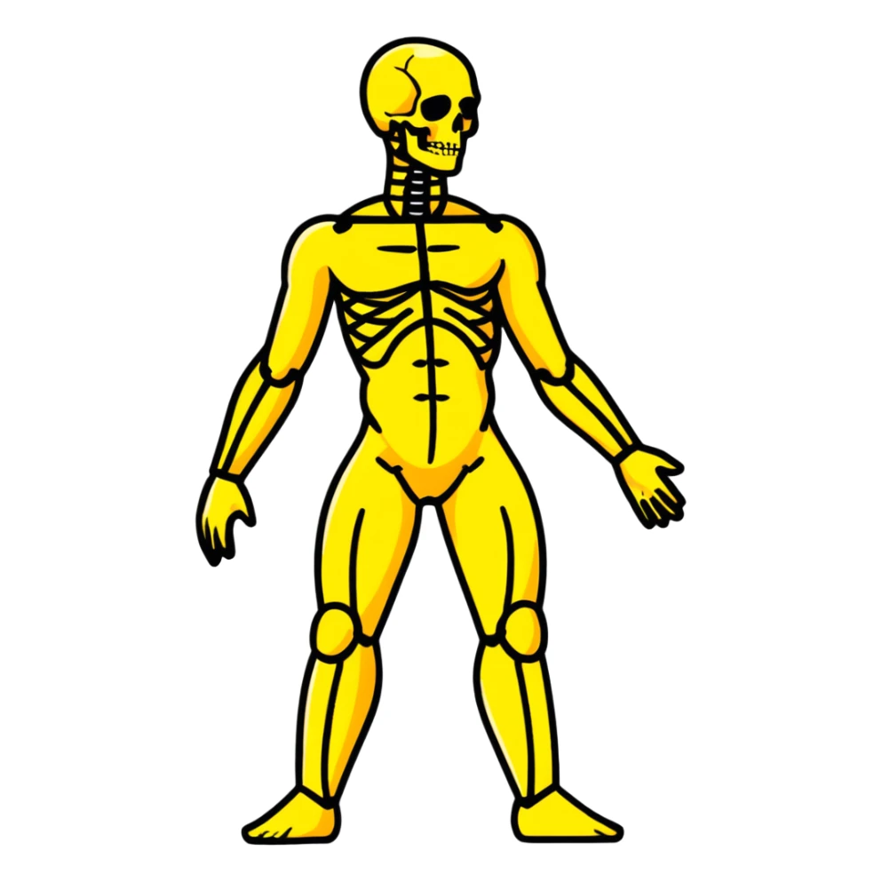 Full human body, anatomical figure, standing pose sticker