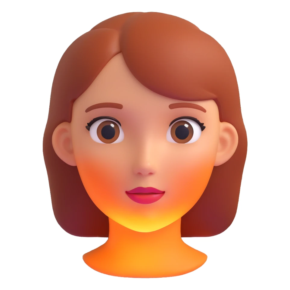 girl face with glowing, beautiful skin, 3D rendered style sticker