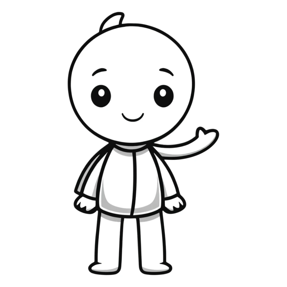 stick figure with expressive face in sticker style sticker