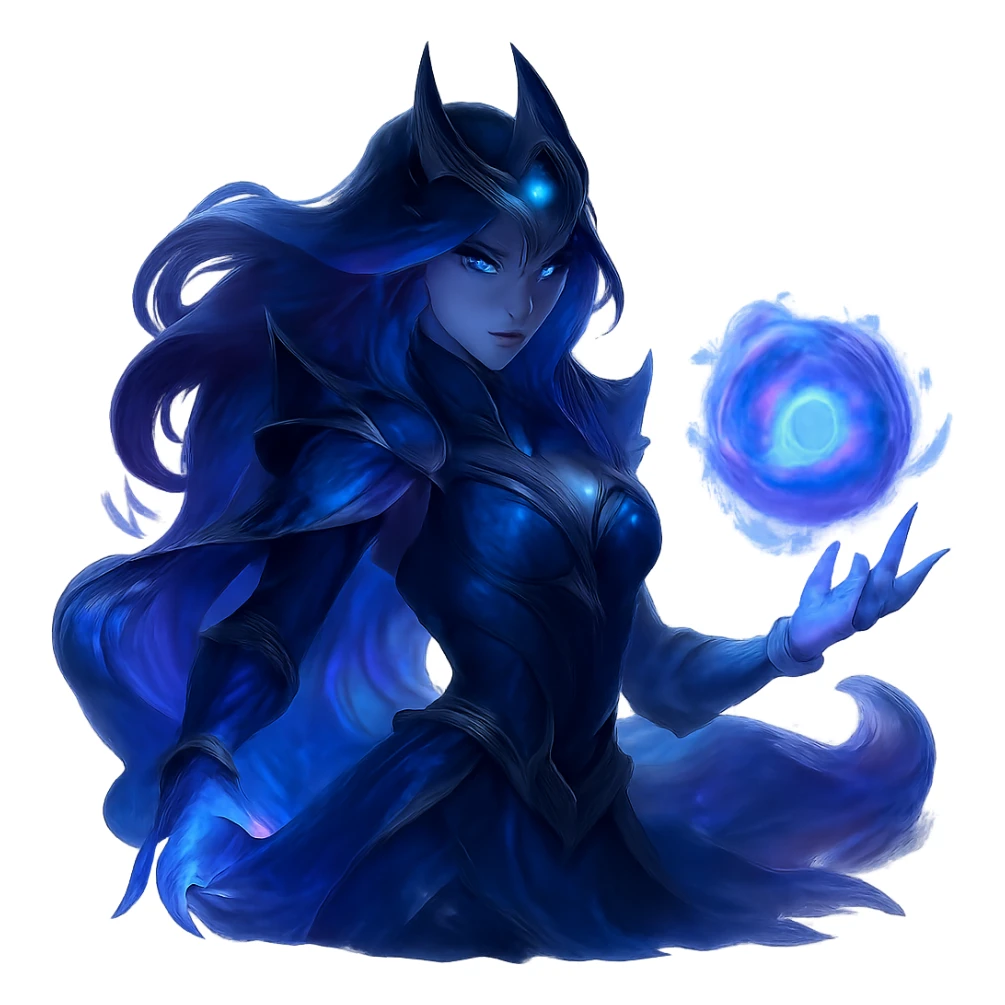 League of Legends style game piece in blue and violet colors sticker