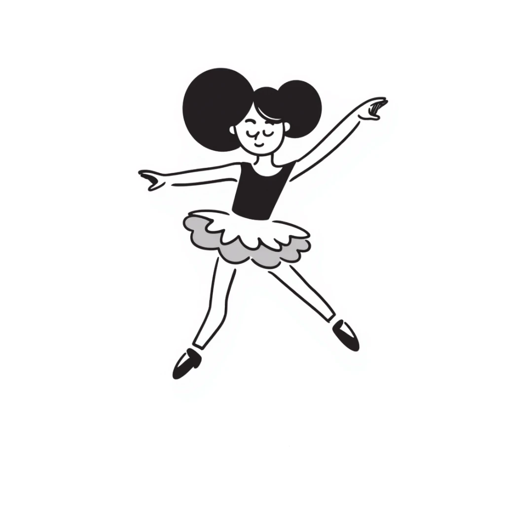 hand-drawn lines ballerina girl sticker