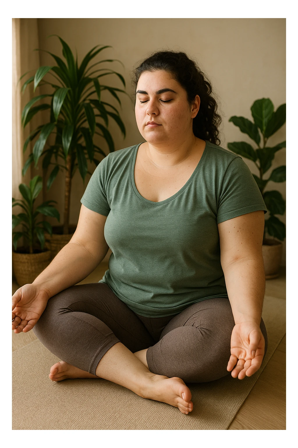 Donna con pcos che abbassa il suo cortisolo immagine realistiche in italiano sticker