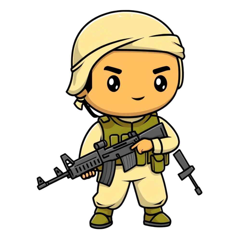 Saudi Arabian soldier in combat gear sticker