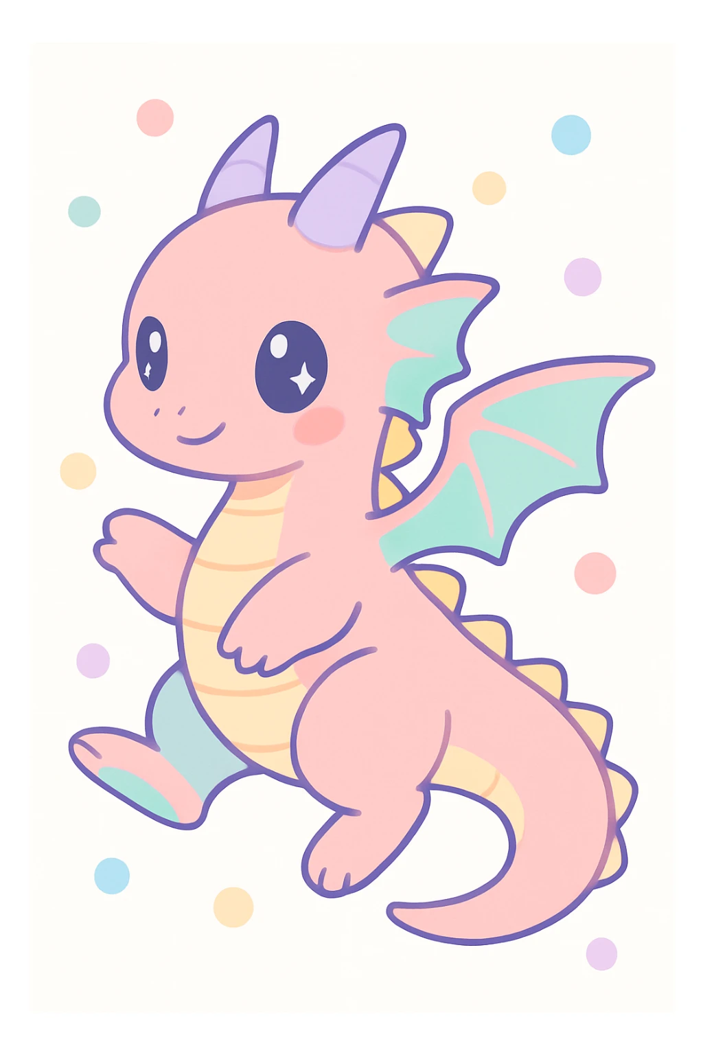 anime style dragon, elegant and colorful, dynamic pose sticker