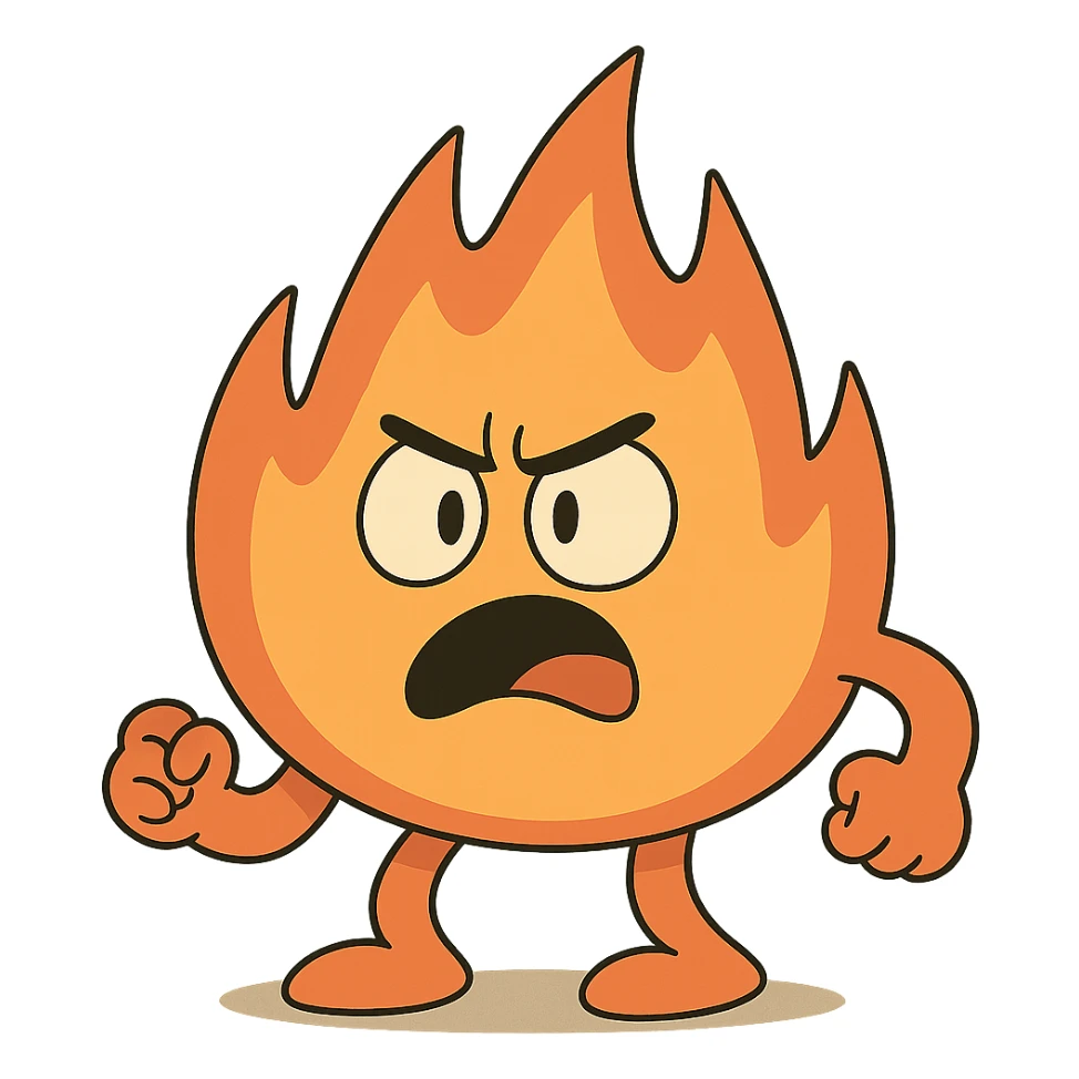 fire cartoon style sticker