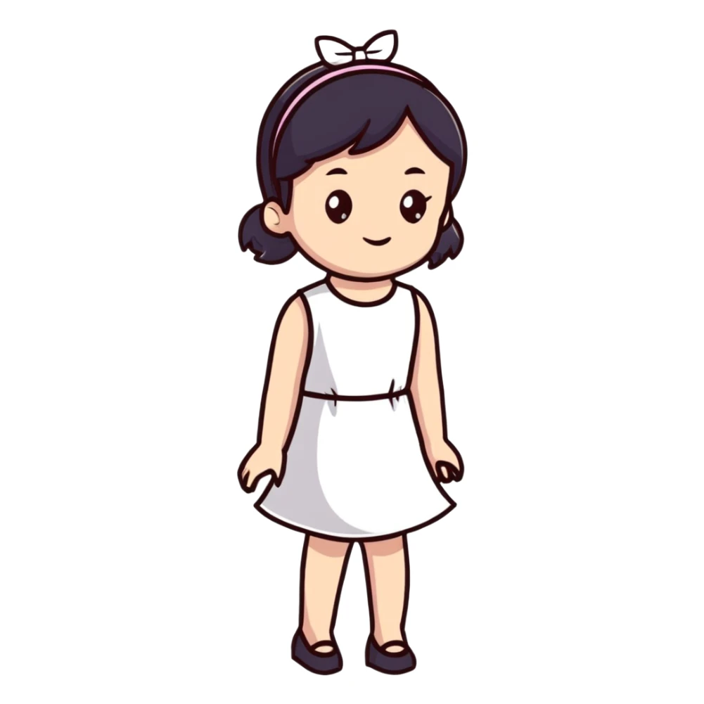 girl in a cute dress sticker