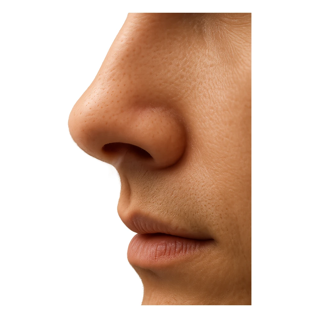 naso umano con respiro che entra, iperrealistica 4k sticker