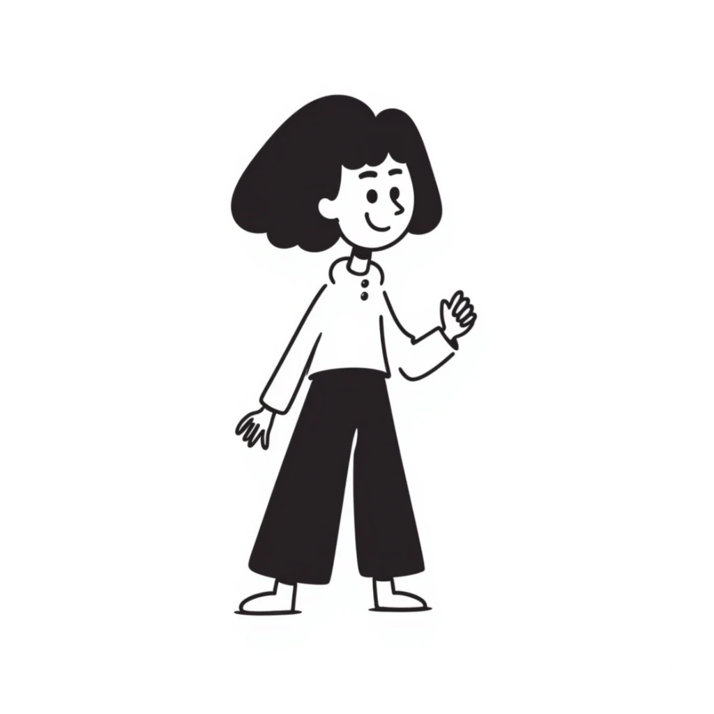 Ava as a hand-drawn doodle, playful and casual style sticker