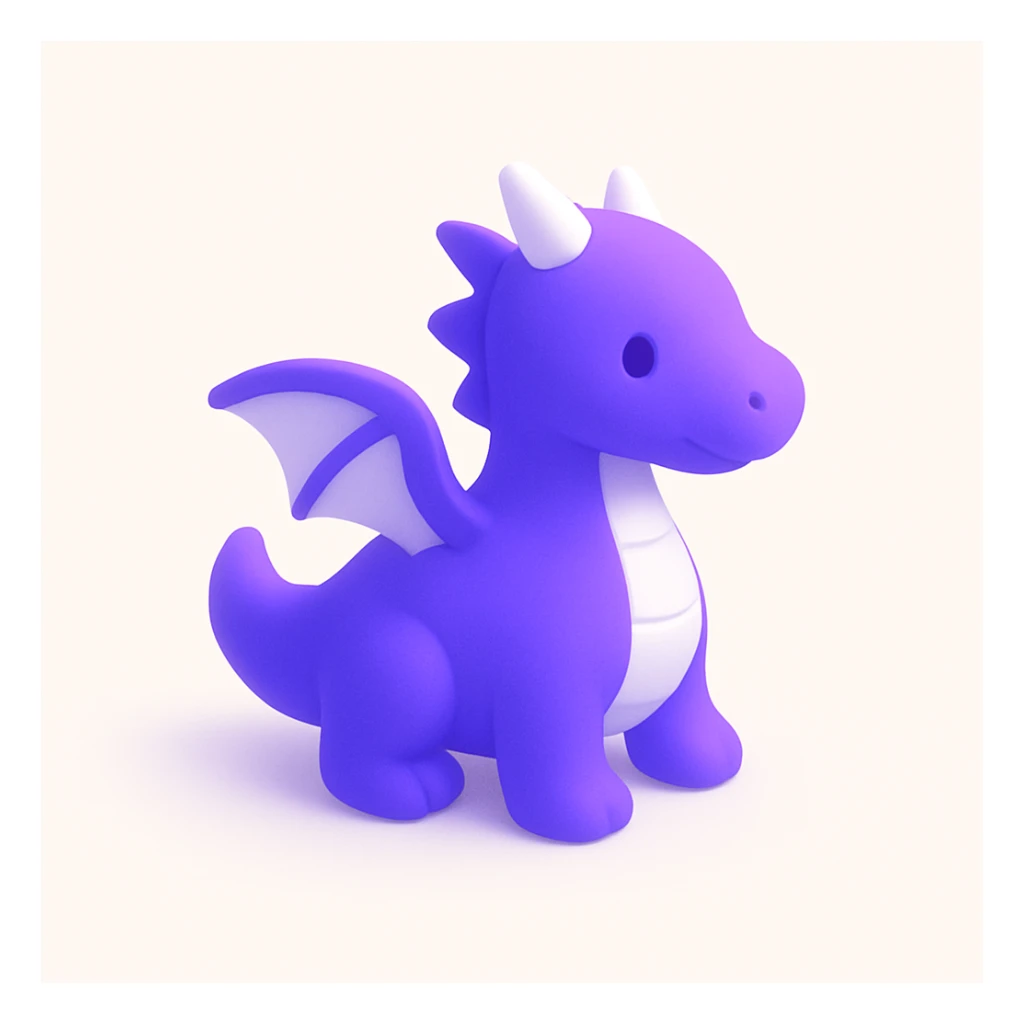a purple dragon, fun and appealing style sticker