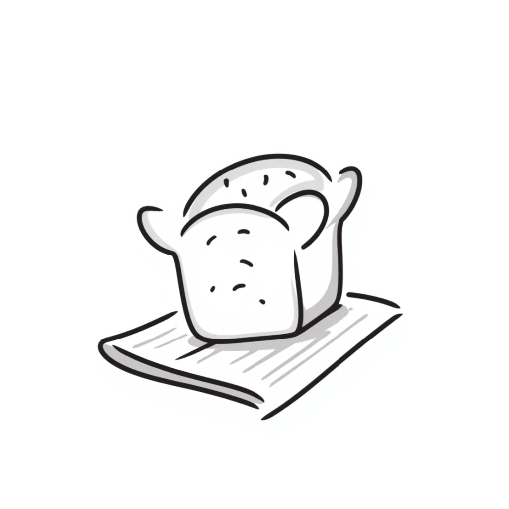 hand drawn doodle style loaf of bread sticker