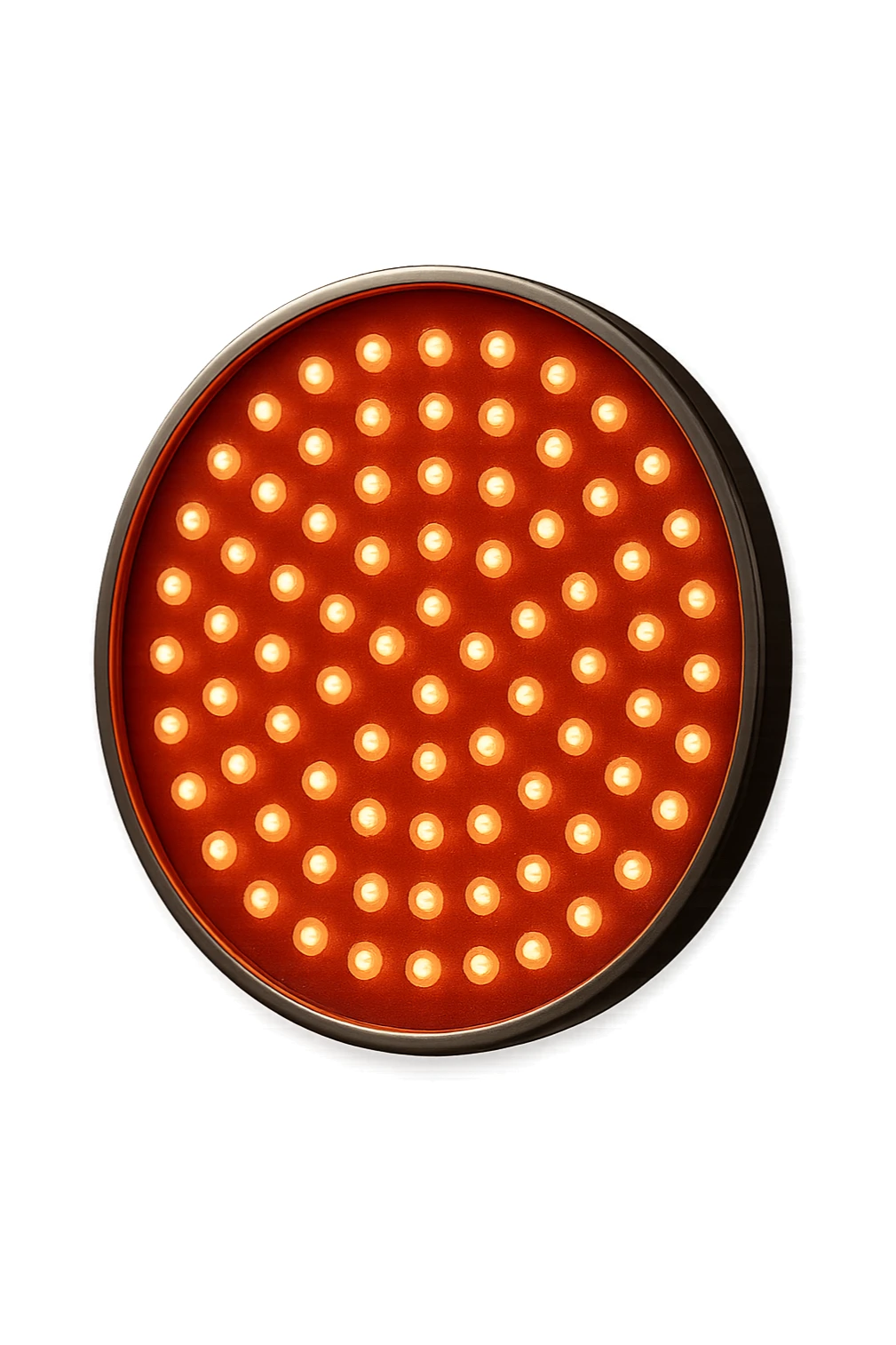 luce rossa led rotonda fluttua in aria, iperrealistica 4k sticker