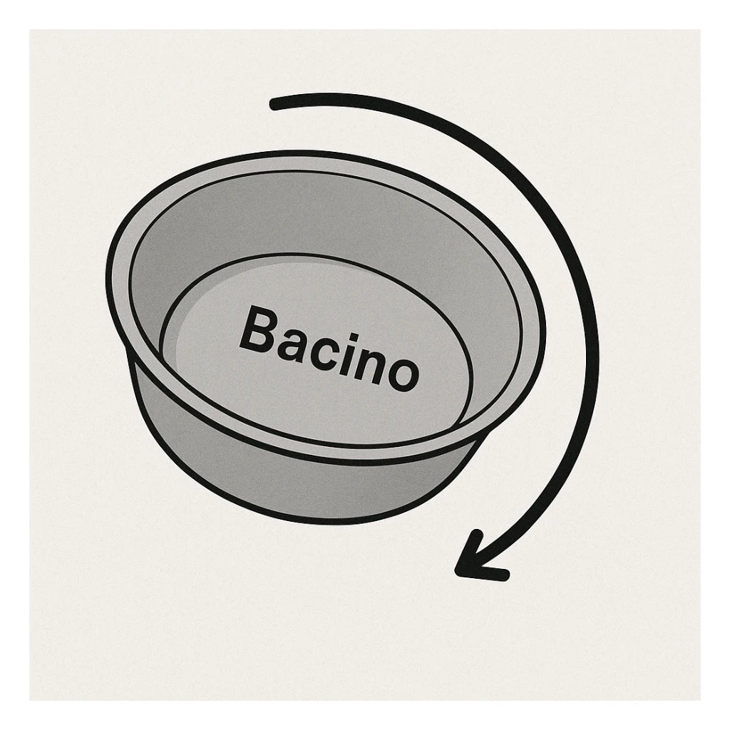 Bacino ruotato in senso orario sticker