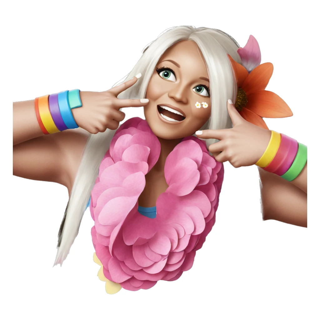 whimsical boy with flower hair sticker