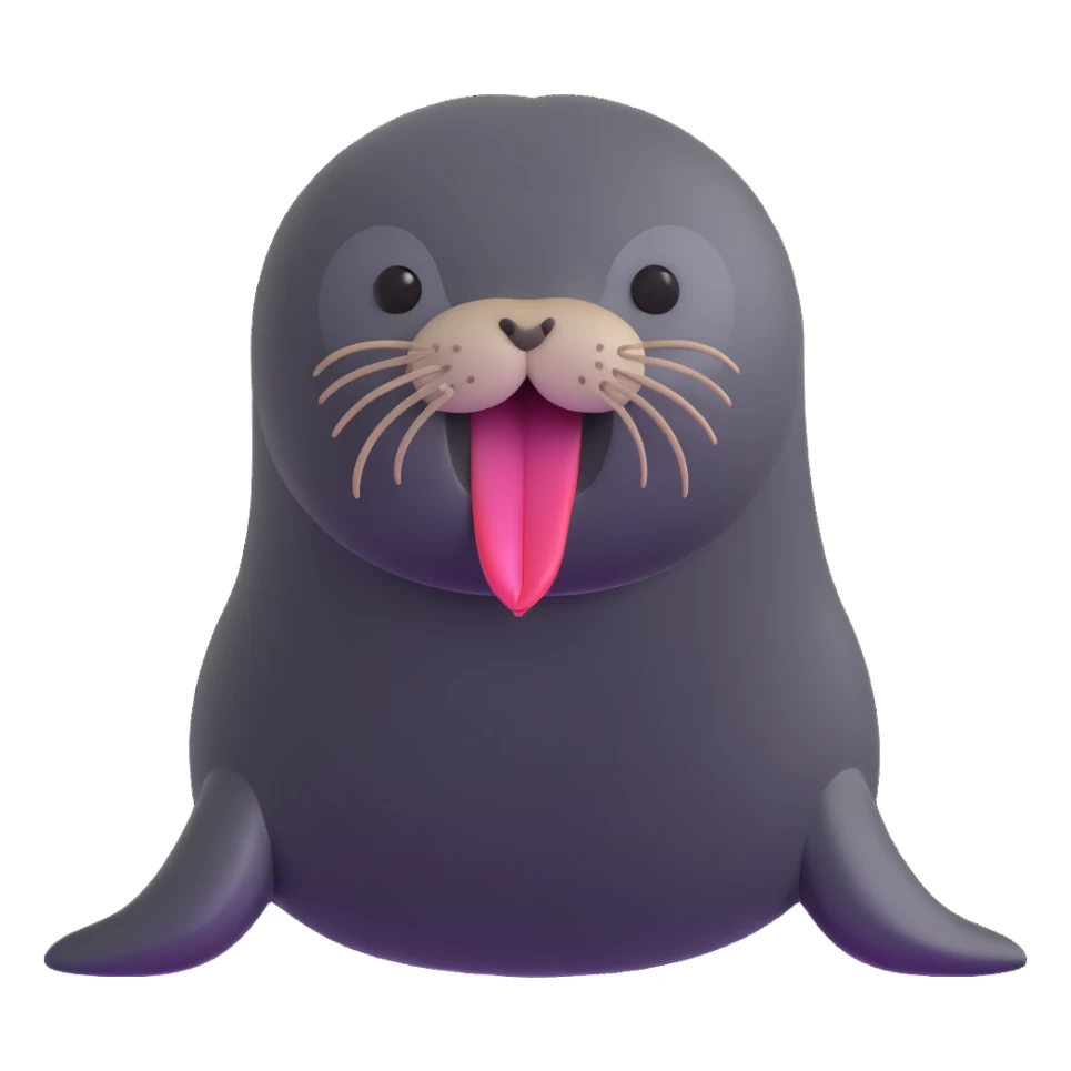 cute fur seal sticking out its tongue sticker
