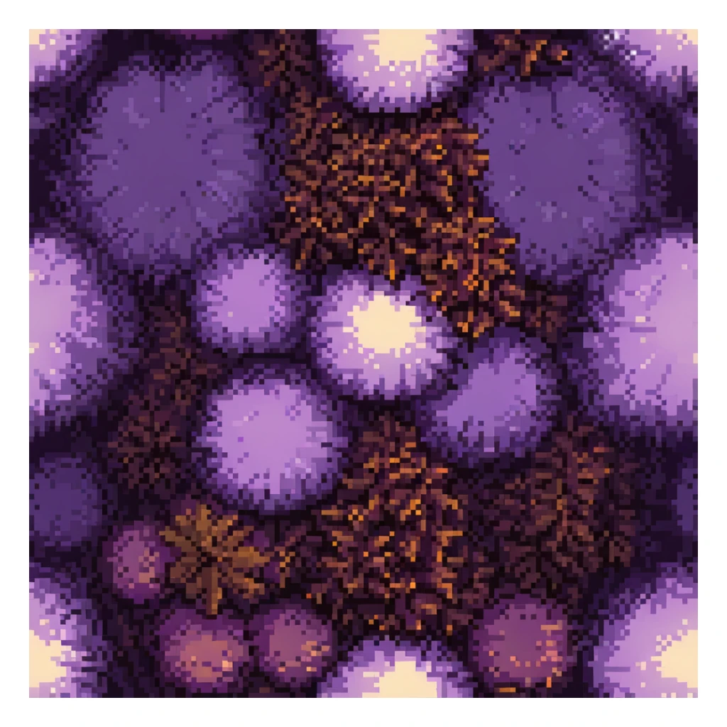 pile of purple spice inspired by Dune, mystical shimmering effect sticker