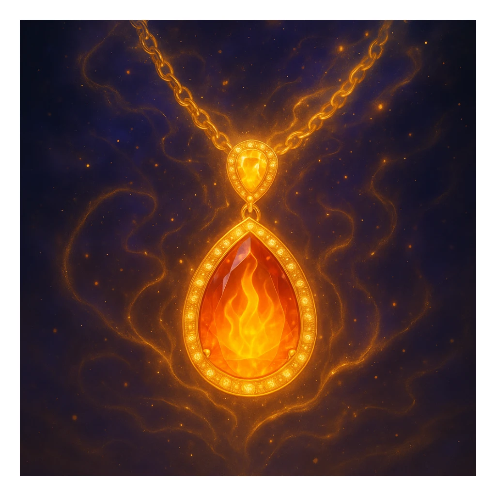 Make the necklace floating and ethereal, with a glowing aura sticker