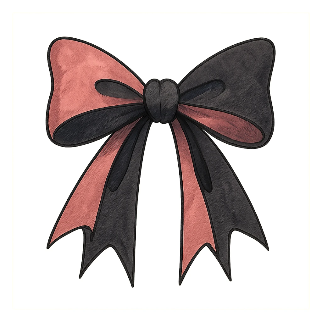 pink and black gothic bow sticker