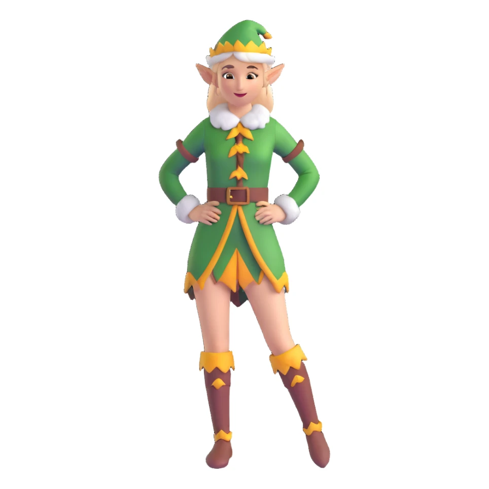 female elf with nature-inspired clothing sticker